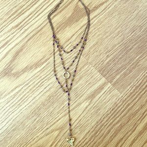 Gold and Blue tiered necklace